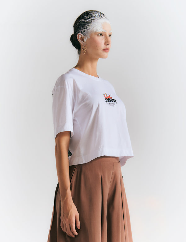 Camiseta Oversize Sabor a Colombia  blanco Mujer