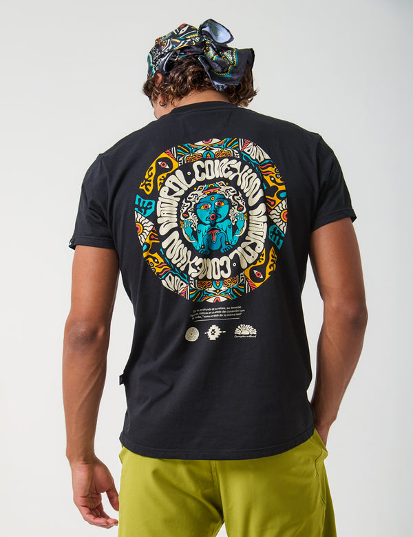 Camiseta Regular Fit Natural Conexion negro Hombre