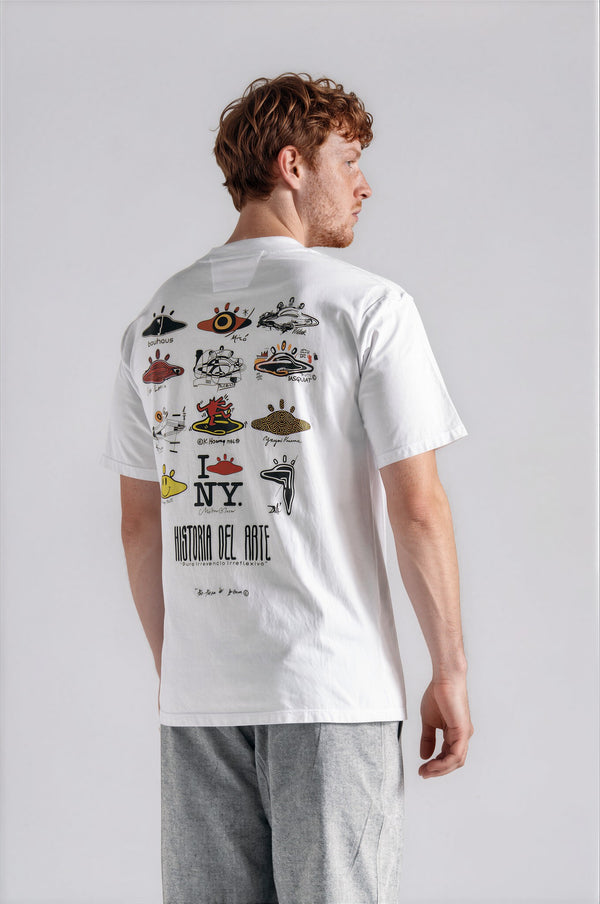 Camiseta Oversize Historia del arte  blanco Hombre