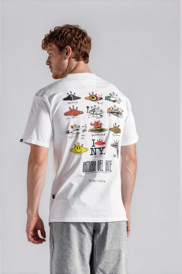 Camiseta Oversize Historia del arte  blanco Hombre