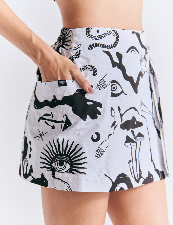 Falda Short  Jabe gris claro Mujer