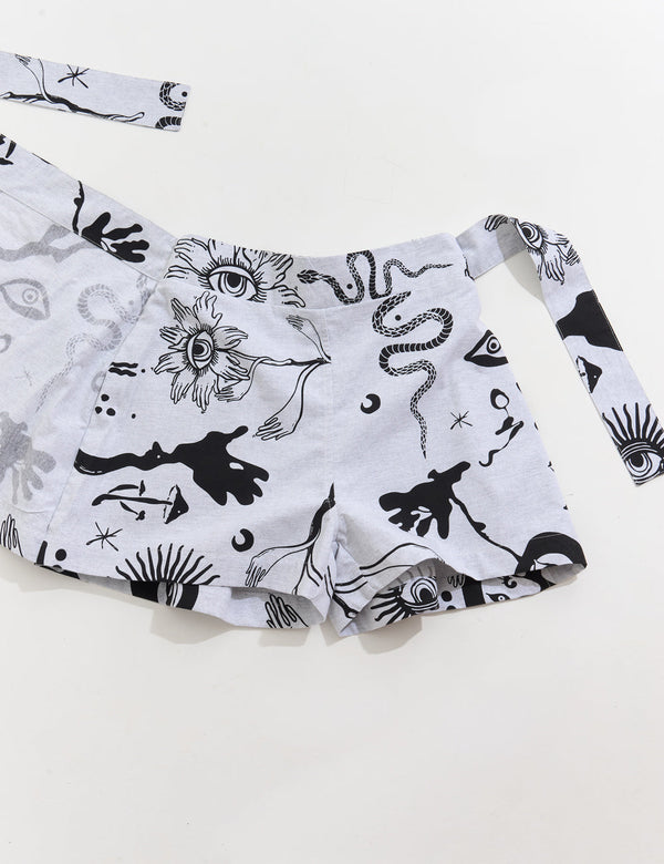 Falda Short  Jabe gris claro Mujer