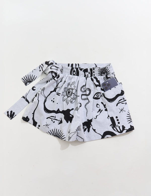 Falda Short  Jabe gris claro Mujer