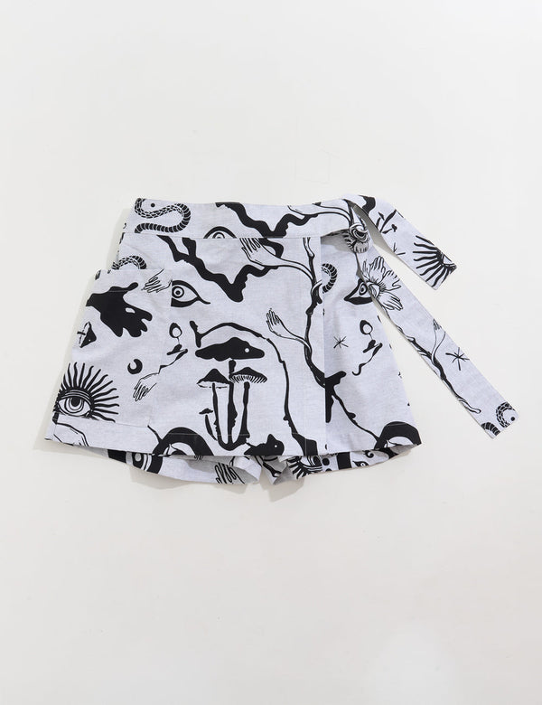 Falda Short  Jabe gris claro Mujer