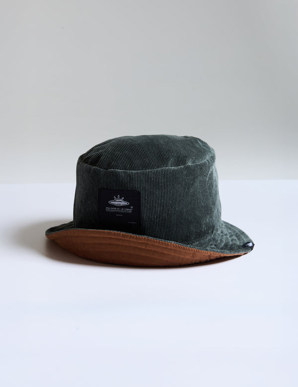 Fisher Hat duplex Verde + Chocolate Unisex