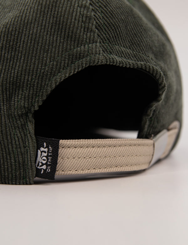Gorra Desestructurada pana astral verde + beige