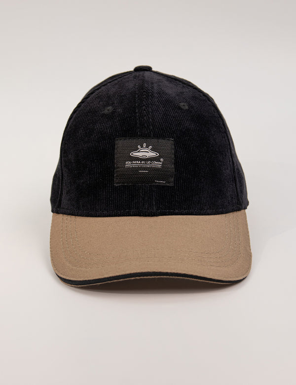 Gorra Desestructurada Pana negro Origen Unisex