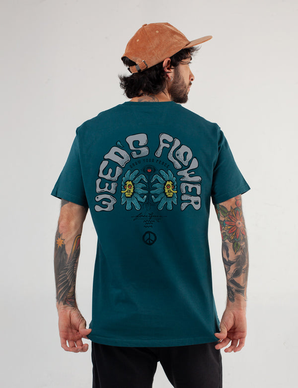 Camiseta regular fit Weed Flower verde Hombre