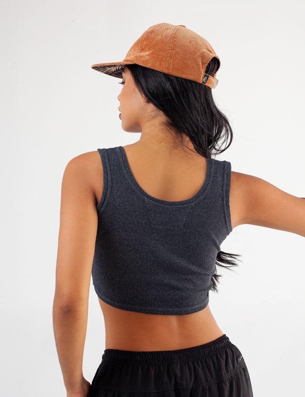 Crop Top Sisa Peaceful gris Mujer