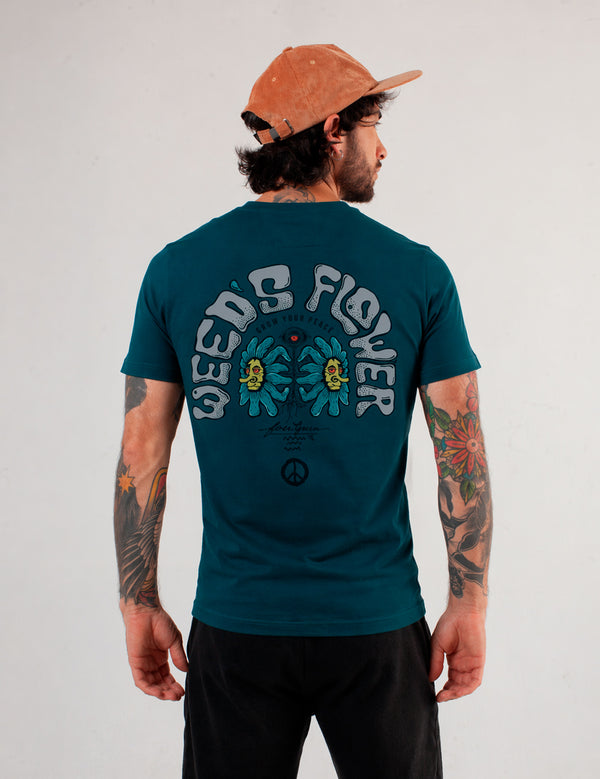 Camiseta regular fit Weed Flower verde Hombre