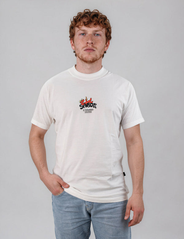 Camiseta Regular Fit Sabor a Colombia blanco Unisex