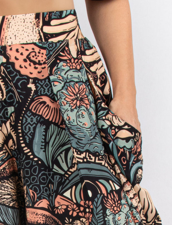 Pantalón Bota ancha Garden  multicolor Mujer