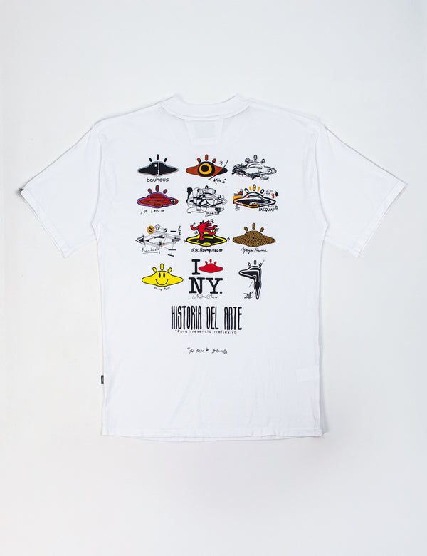 Camiseta Oversize Historia del arte  blanco Hombre