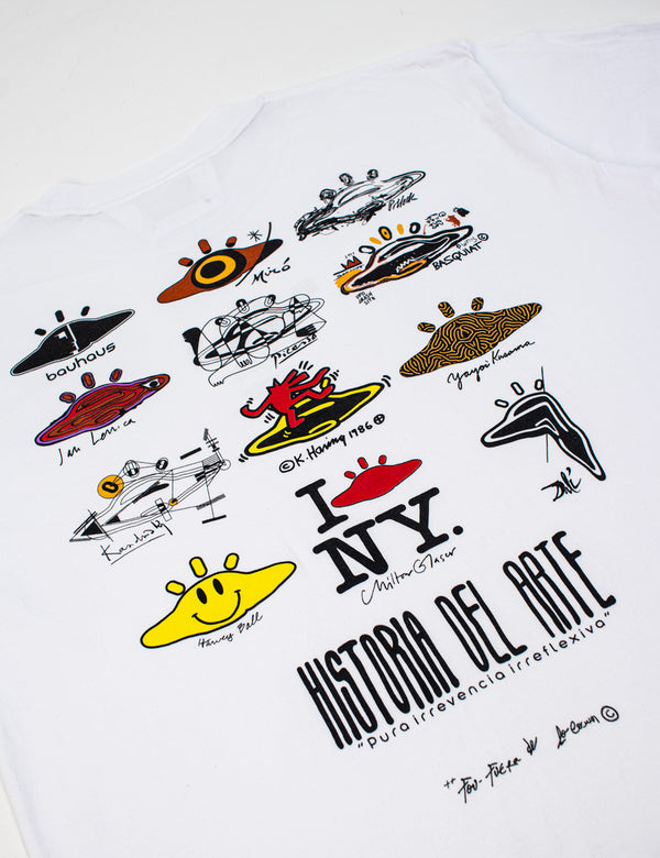 Camiseta Oversize Historia del arte  blanco Hombre