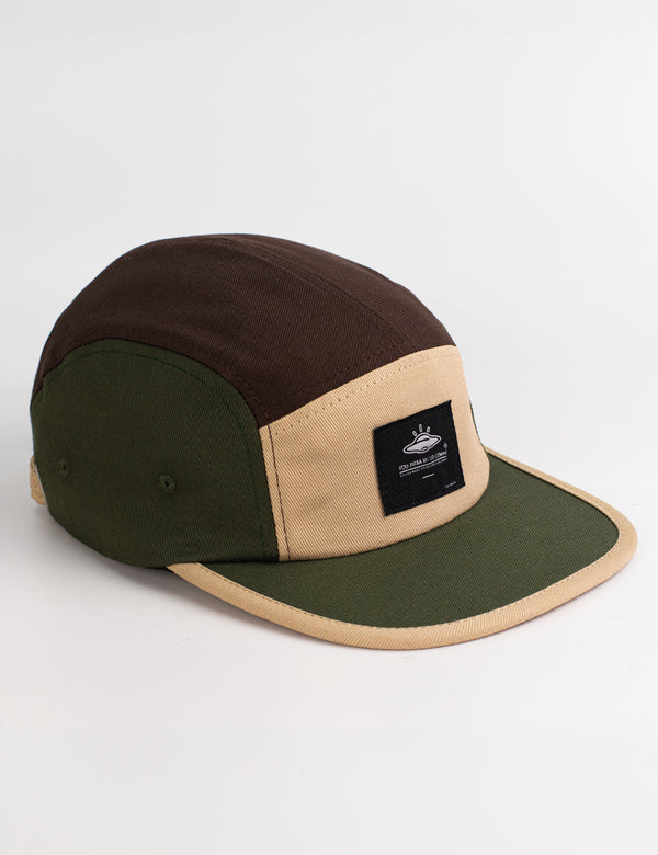 Gorra Rider 5 panel Monte verde+beige+cafe Unisex
