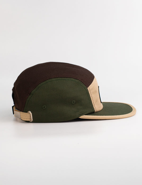 Gorra Rider 5 panel Monte verde+beige+cafe Unisex