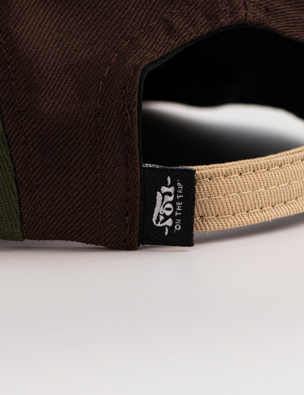 Gorra Rider 5 panel Monte verde+beige+cafe Unisex