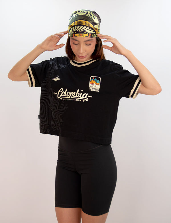 PRECIO EN PRE-VENTA ( ENTREGA EN 10 DIAS HABILES) Camiseta Oversized Colombia negro Mujer