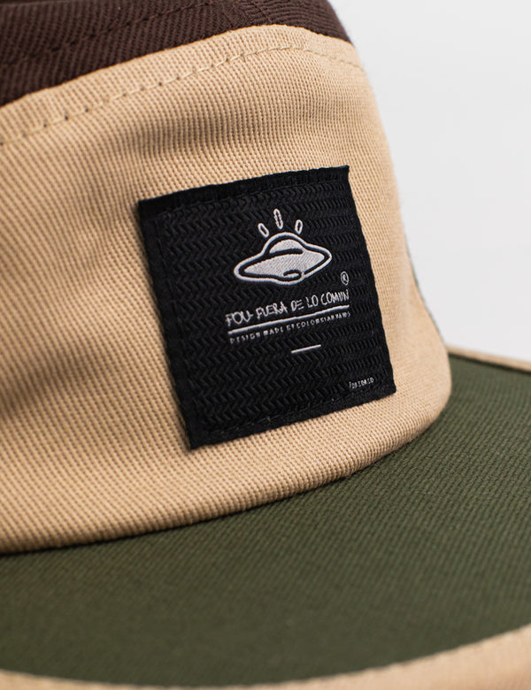 Gorra Rider 5 panel Monte verde+beige+cafe Unisex