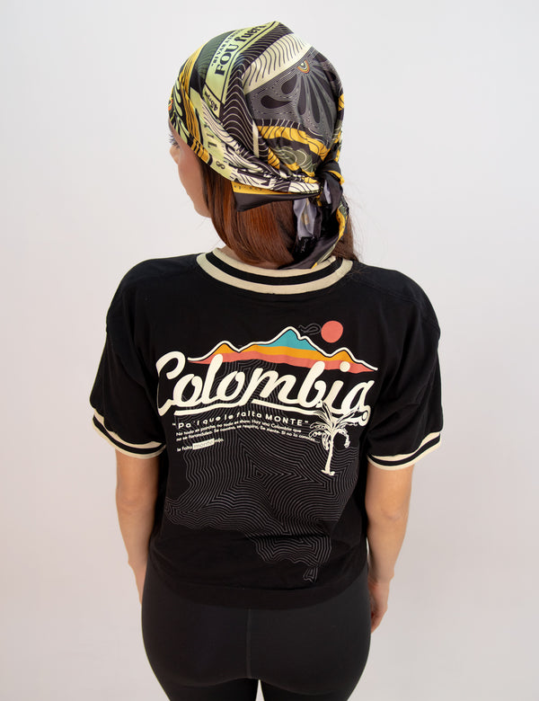 PRECIO EN PRE-VENTA ( ENTREGA EN 10 DIAS HABILES) Camiseta Oversized Colombia negro Mujer