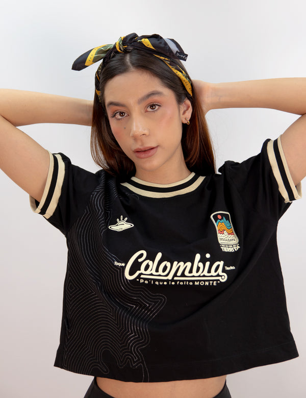 PRECIO EN PRE-VENTA ( ENTREGA EN 10 DIAS HABILES) Camiseta Oversized Colombia negro Mujer