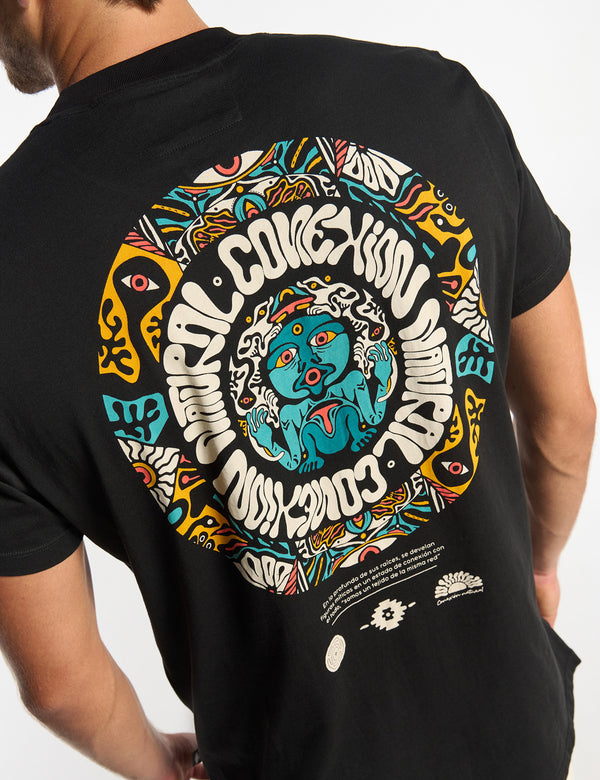Camiseta Regular Fit Natural Conexion negro Hombre