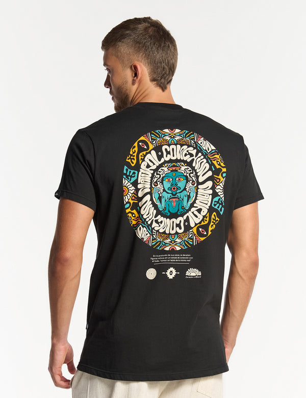 Camiseta Regular Fit Natural Conexion negro Hombre