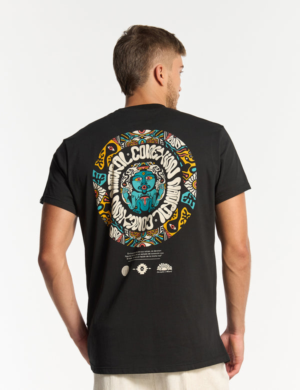 Camiseta Regular Fit Natural Conexion negro Hombre