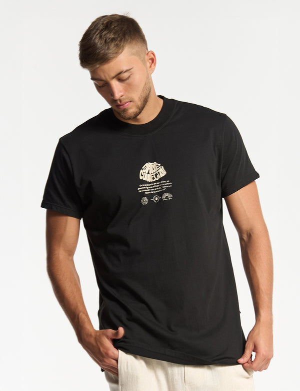 Camiseta Regular Fit Natural Conexion negro Hombre