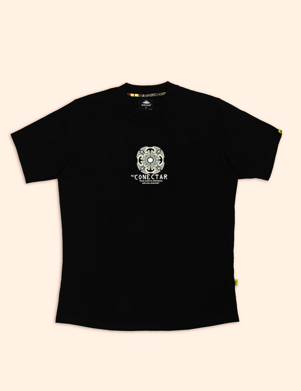 Camiseta regular fit Pachacutep negro hombre