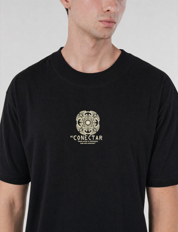 Camiseta regular fit Pachacutep negro hombre