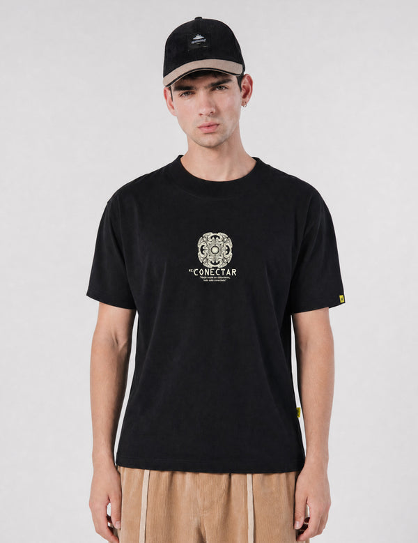 Camiseta regular fit Pachacutep negro hombre