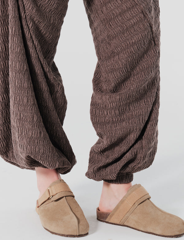 Pantalón Baggy Ondas Cafe Mujer