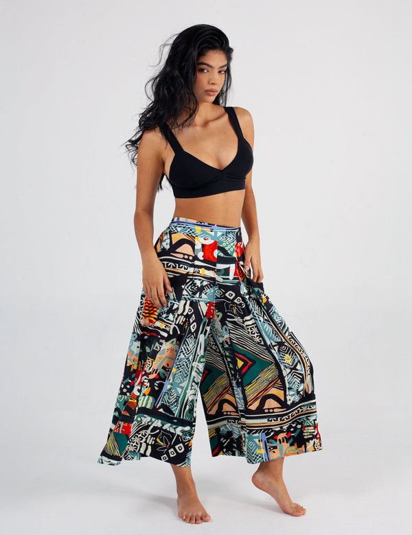 Pantalón Culotte Roots multicolor Mujer
