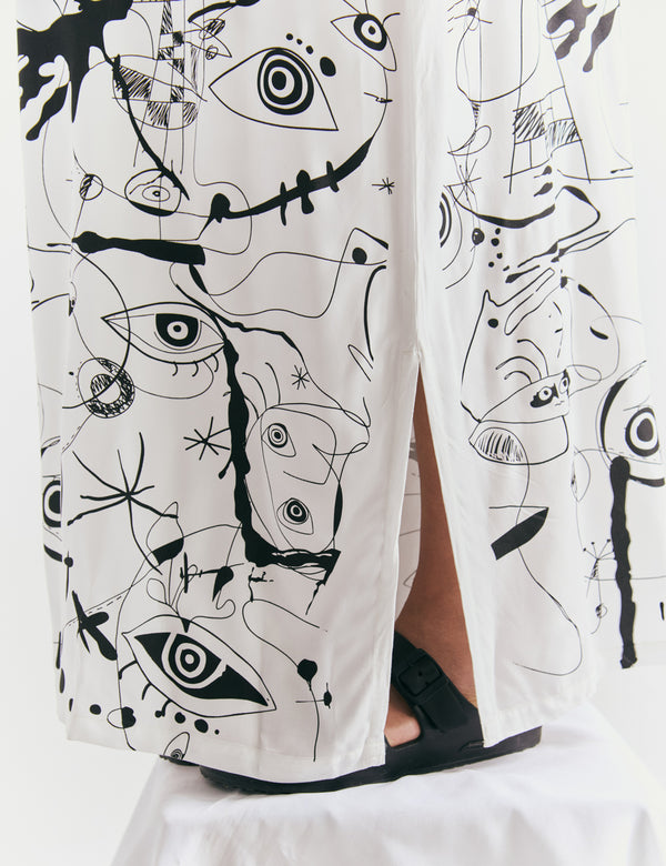 Pantalón Palazzo resortado Sabina crudo Mujer