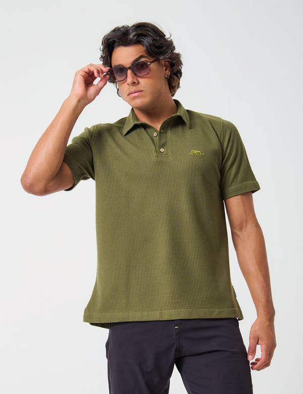 Camisa Polo  Cuarzo verde militar Hombre