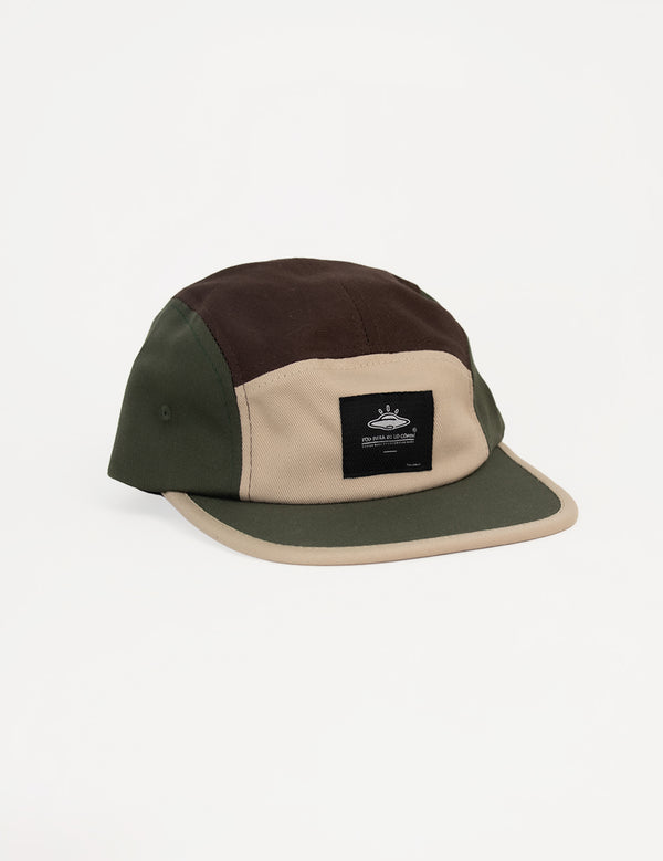 Gorra Rider 5 panel Monte verde+beige+cafe Unisex