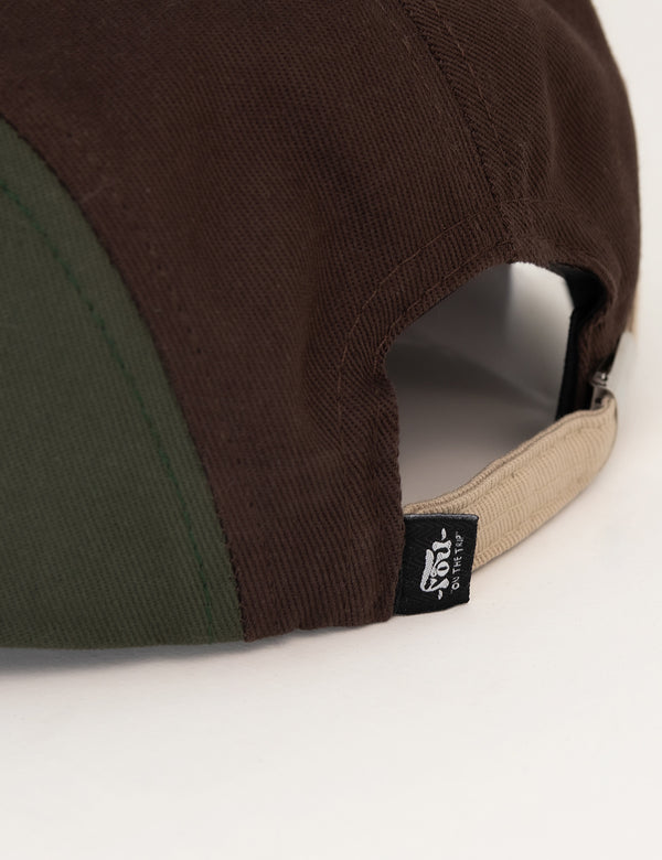 Gorra Rider 5 panel Monte verde+beige+cafe Unisex