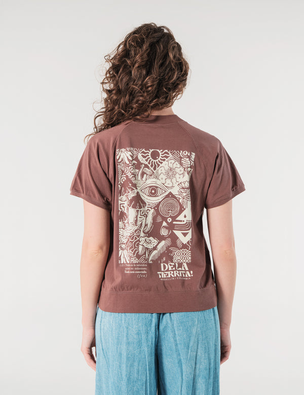 Camiseta Manga Ranglan Siembra Chocolate Mujer