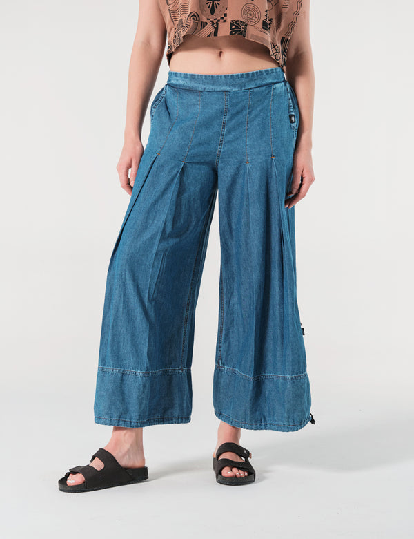 Pantalón Loose Fit Denim Azul Mujer