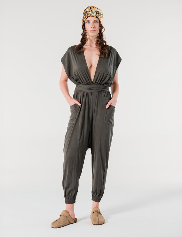 Jumper Tiras Ajustables Fickle Verde Militar Mujer