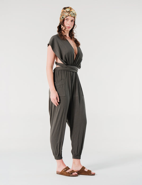 Jumper Tiras Ajustables Fickle Verde Militar Mujer