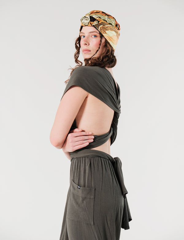 Jumper Tiras Ajustables Fickle Verde Militar Mujer