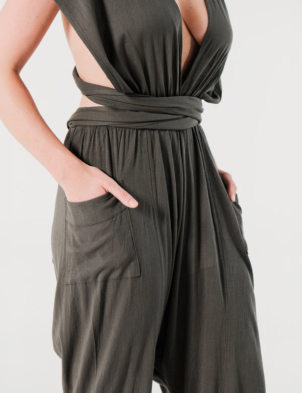 Jumper Tiras Ajustables Fickle Verde Militar Mujer