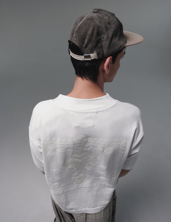 Camiseta Cortes Oversize Guía Crudo Hombre