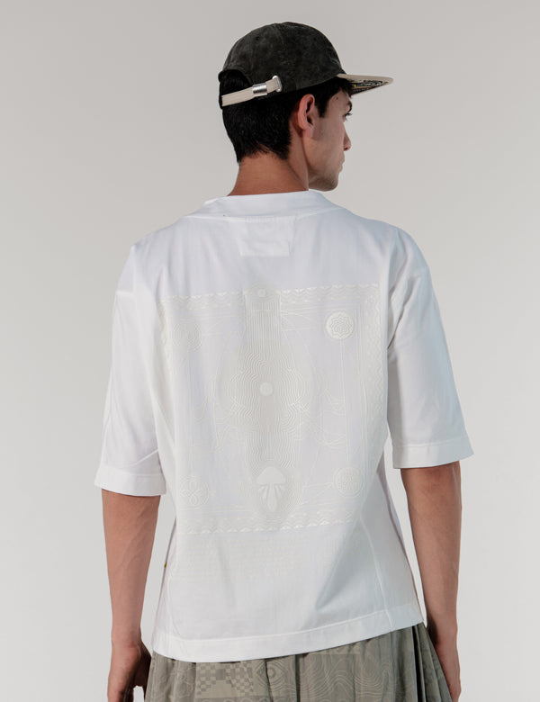 Camiseta Cortes Oversize Guía Crudo Hombre