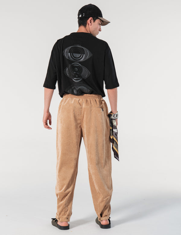 Camiseta Cortes Oversize Brujula Negro Hombre