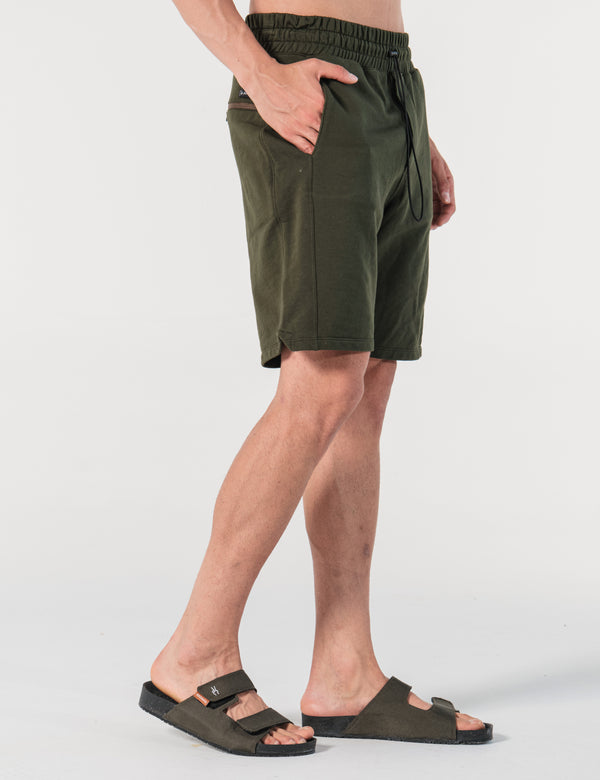 Bermuda Dominguera Regular Fit Basica Verde Militar Hombre