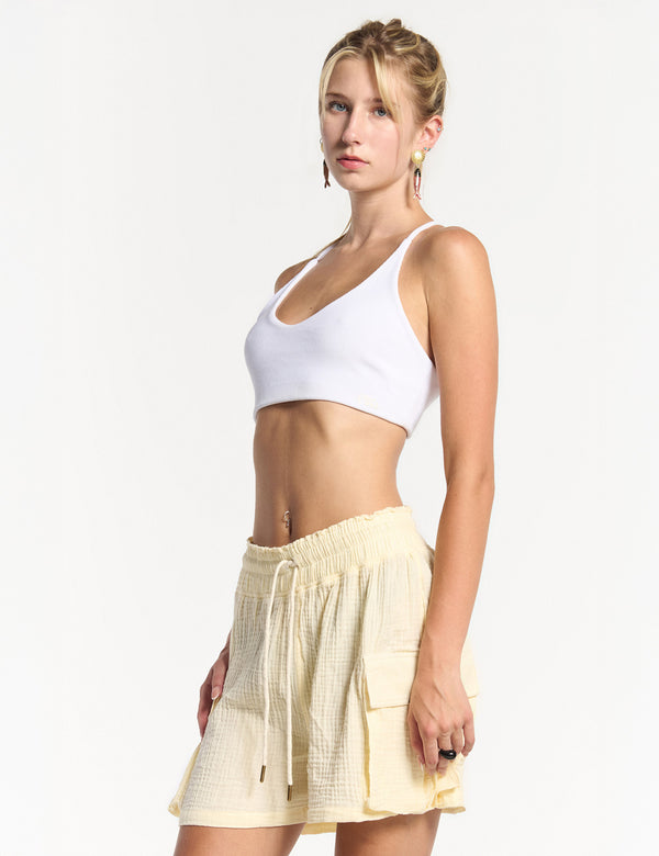 Short Cargo Sun amarillo pastel Mujer