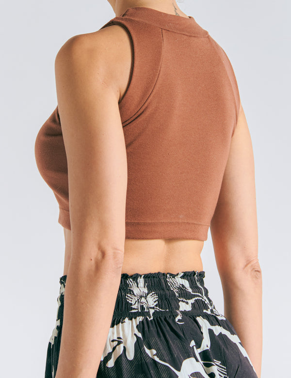 Crop Top Raglan  terracota Mujer